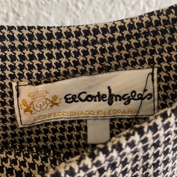 Houndstooth Long Sleeve Boat Neck Dress - Picture 3 of 4